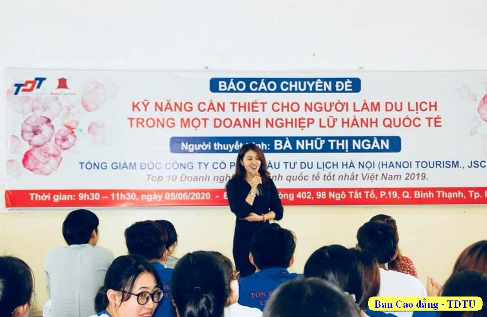 Bà Nhữ Thị Ngần giới thiệu về Công ty cổ phần đầu tư du lịch Hà Nội (Hanoi Tourism.,JSC)